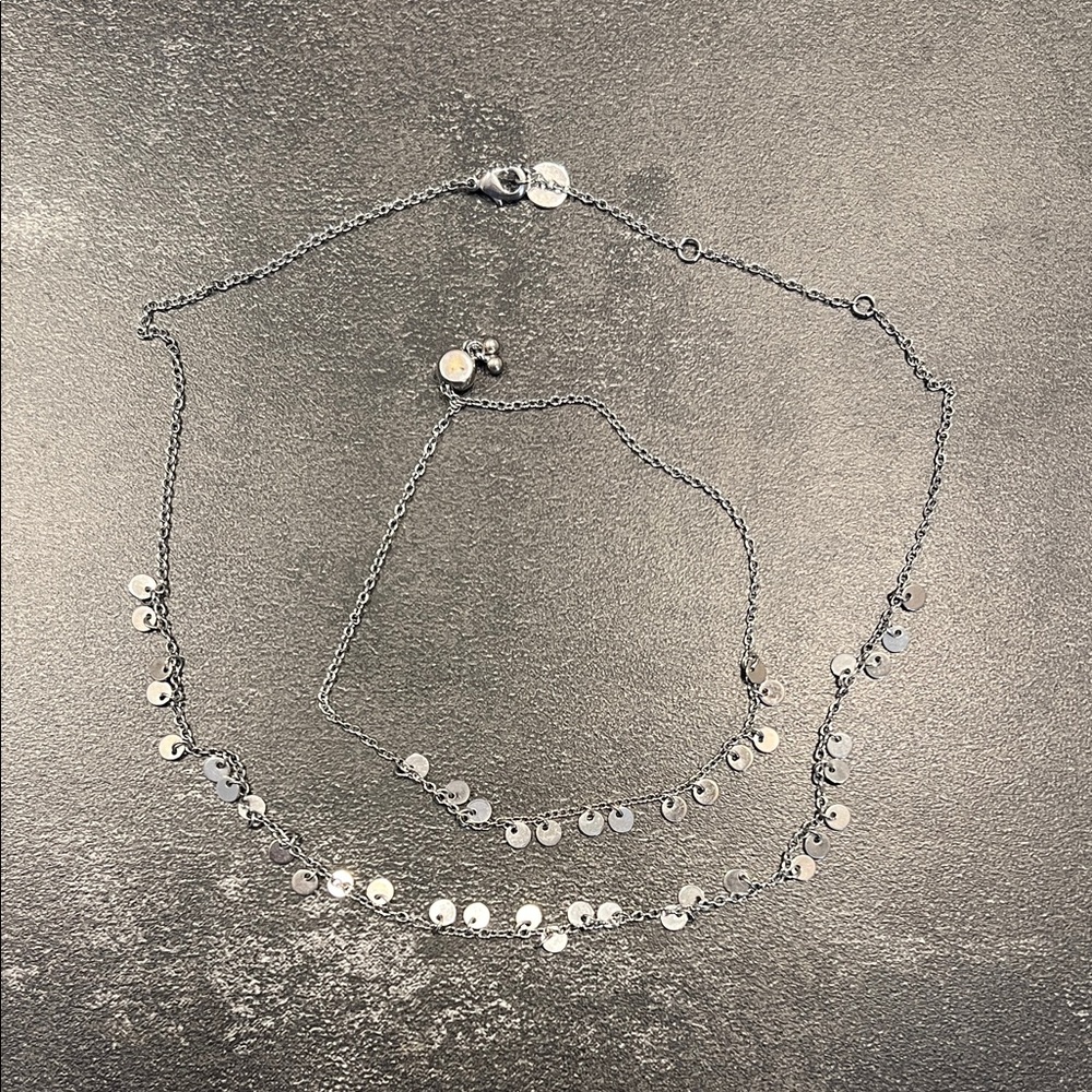 Pura Vida Silver Disc Necklace & Bracelet